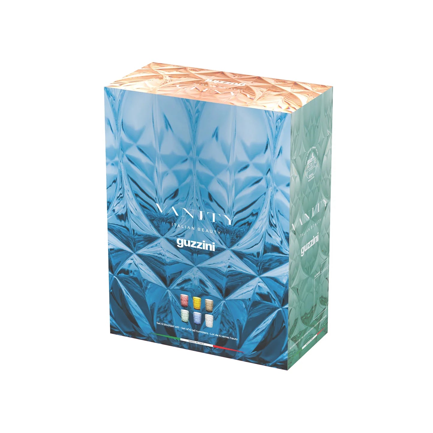 'VANITY' Set of 6 low tumblers