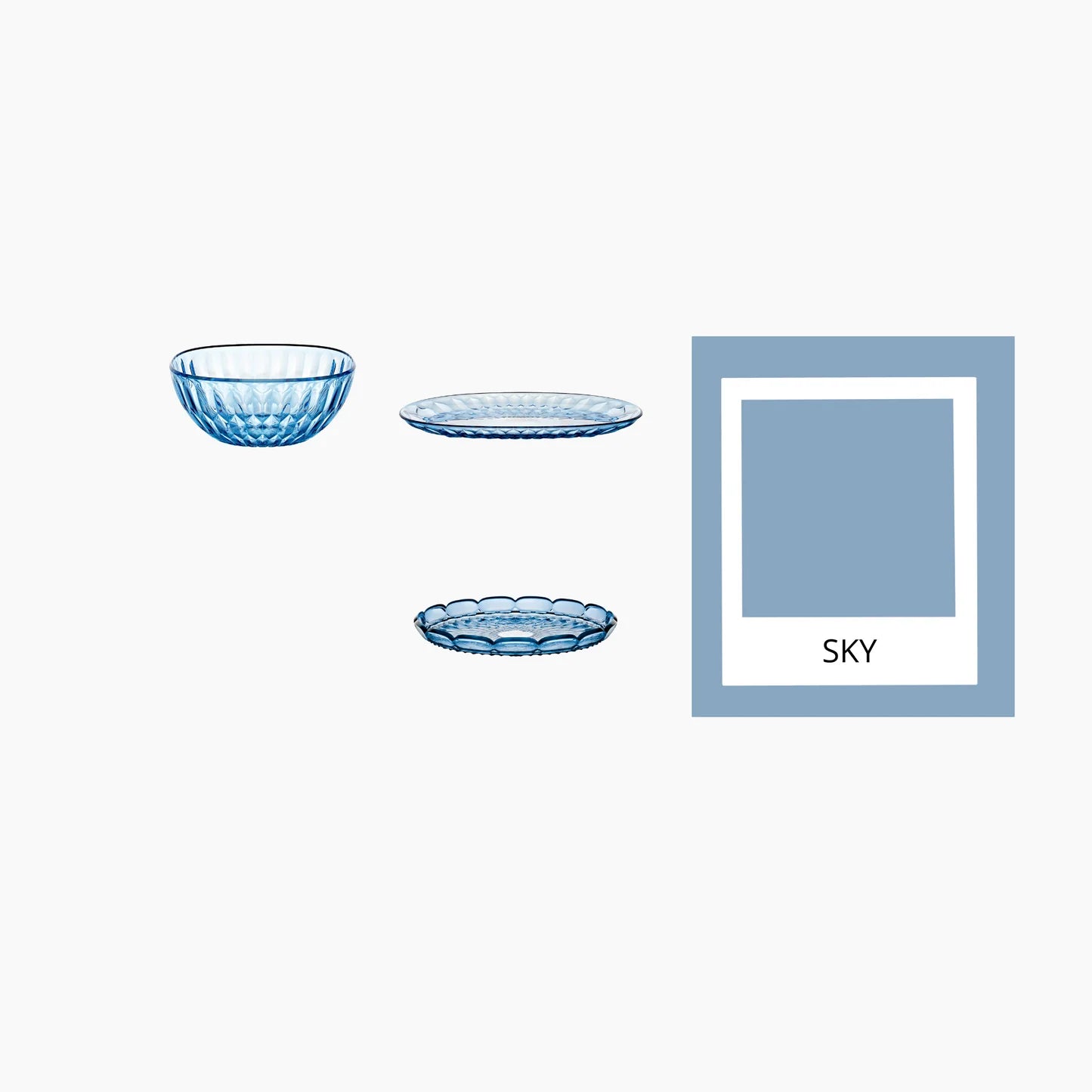 'VANITY' Large Round Tray Sky Blue
