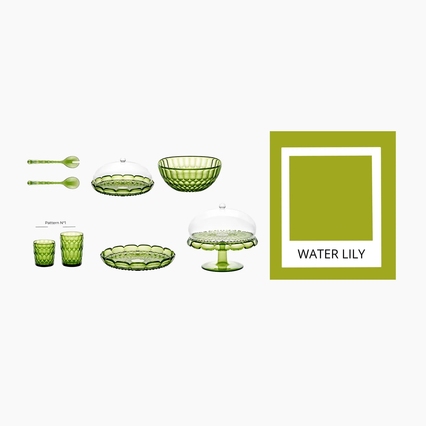 'VANITY' Cake Serving Set Water Lily Green